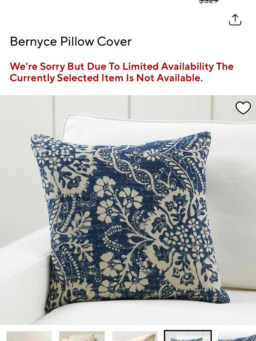 Pottery Barn Pillow 20x20 Blue Floral Cotton Linen Feather Blend Boho Set Lot 5